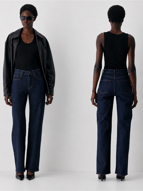 Denim Forum Denim - Aritzia Denim Forum Remy Curve-Fit Hi-Rise Wide Leg Jeans 25 Dark Wash